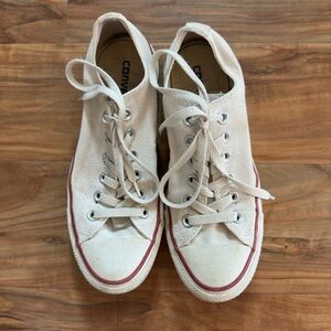 Converse Women's White Sneakers with Red Trim